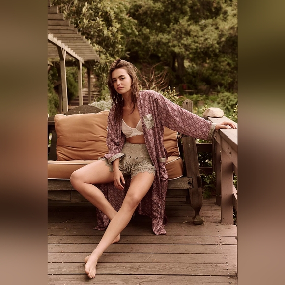 NWT FP Intimately Oasis House Robe- Raisin Combo- M/L - Picture 3 of 8